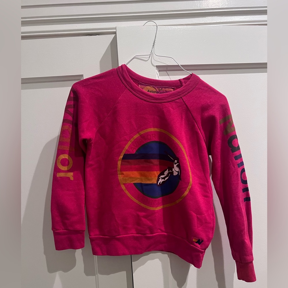 Girls, aviator nation sweatshirt.